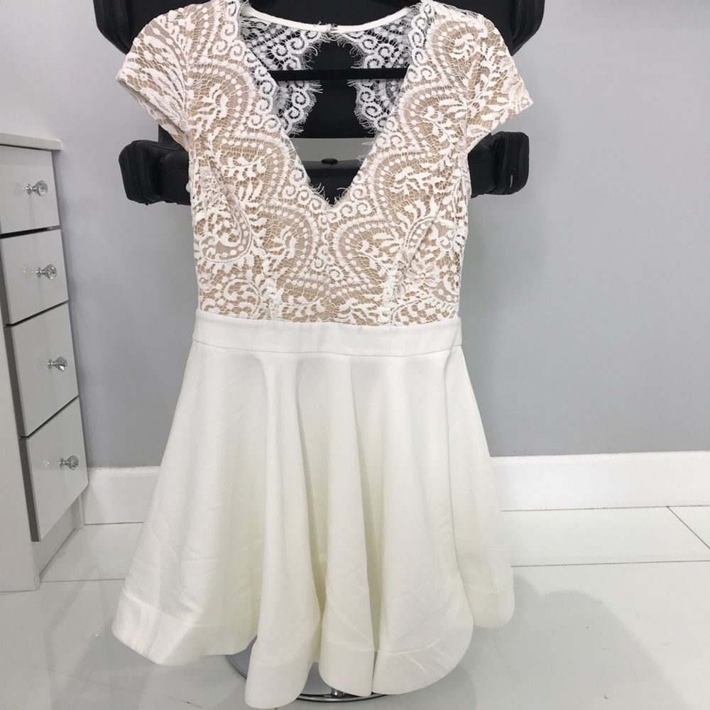 White lace skater graduation dress L